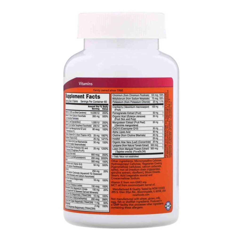 Now Foods Eve Multivitamínico para Mulheres - 180 Tabletes: Saúde Essencial Completa - Imagem 4