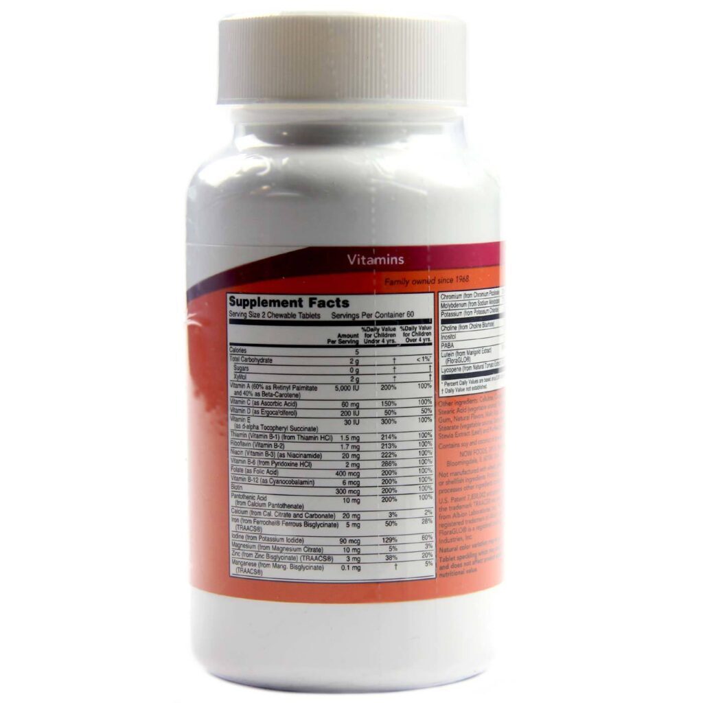 Now Foods Kid Vits Multivitamínico Infantil 120 Mastigáveis - Saúde Essencial - Imagem 2