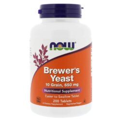 Now Foods Levedura de Cerveja 10 Grãos 650 mg - 200 Tabletes: Vitalidade e Nutrição Essencial