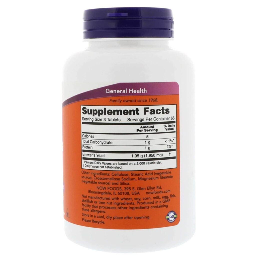 Now Foods Levedura de Cerveja 10 Grãos 650 mg - 200 Tabletes: Vitalidade e Nutrição Essencial - Imagem 2