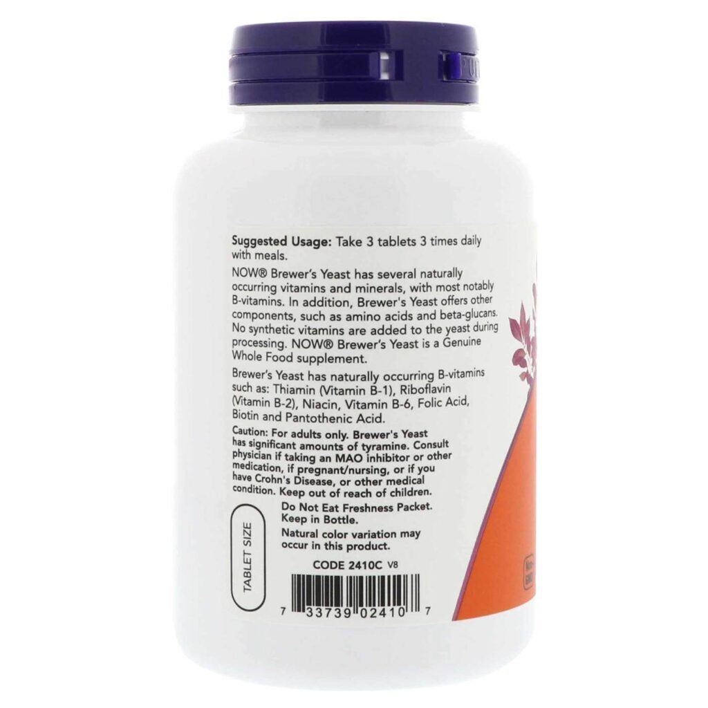 Now Foods Levedura de Cerveja 10 Grãos 650 mg - 200 Tabletes: Vitalidade e Nutrição Essencial - Imagem 3