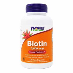 Now Foods Biotina 5.000 mcg - 120 Cápsulas Vegetais