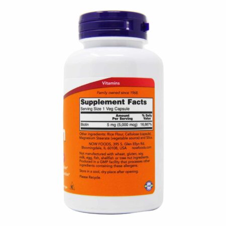 Now Foods, Biotina 5,000 mcg - 120 VCáps. - Image 3