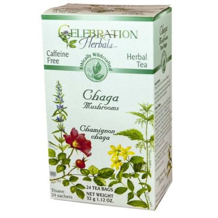 Celebration Herbals, Chá de Cogumelos Chaga - 24 Saquinhos de Chá