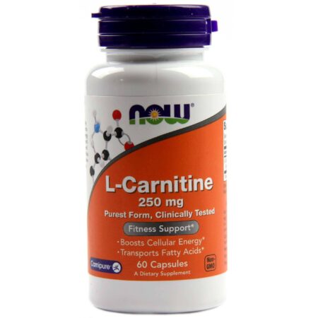 Now Foods, L-Carnitina 250 mg - 60 Cápsulas