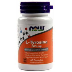 Now Foods L-Tirosina 500 mg Extra Forte – 60 Cápsulas: Foco Mental e Energia
