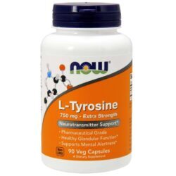 Now Foods L-Tirosina 750 mg Extra Forte - 90 Cápsulas Vegetais - Foco e Clareza Mental