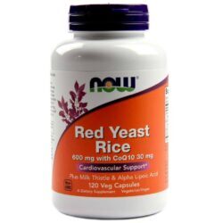 Now Foods Extrato de Levedura de Arroz Vermelho com CoQ10 - 600 mg - 120 Cápsulas Vegetarianas