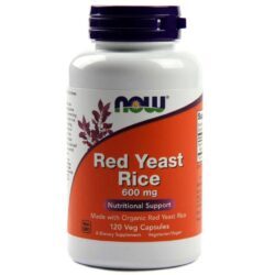 Now Foods Levedura de Arroz Vermelho Orgânico 600 mg - 120 Cápsulas Vegetarianas
