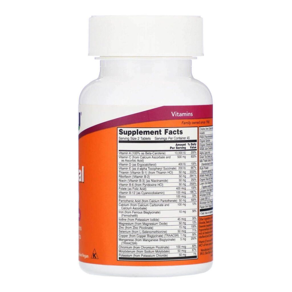 Now Foods Especial Dois Multi com 850mg e Extrato de Limão Verde - 90 Tabletes - Imagem 2