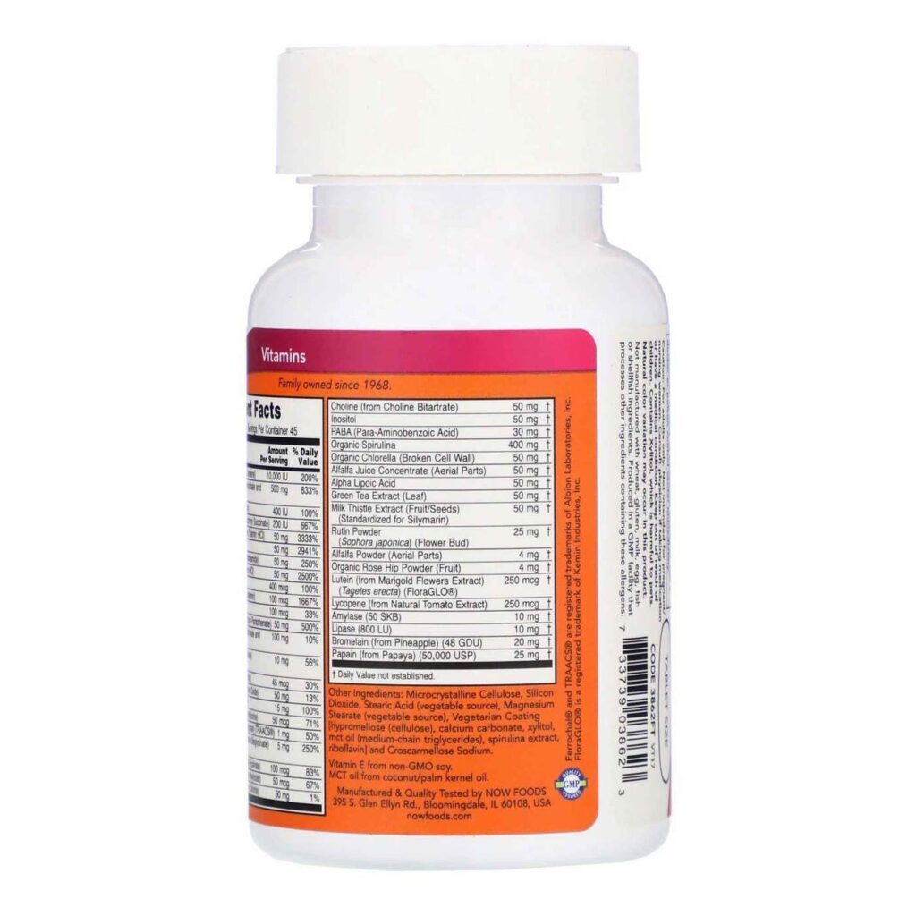Now Foods Especial Dois Multi com 850mg e Extrato de Limão Verde - 90 Tabletes - Imagem 3