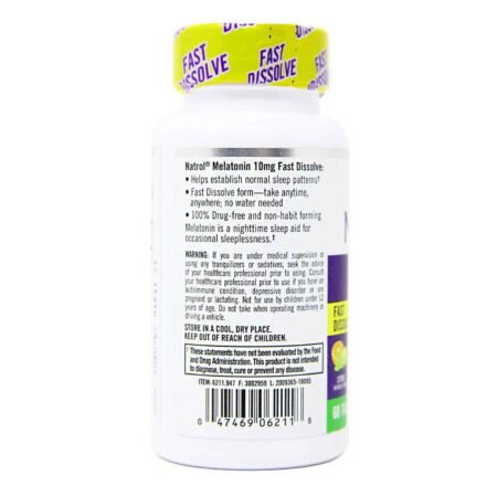 Natrol Melatonina, Mistura de frutas cítricas - 10 mg - 60 Tabletes de Dissolução Rápida - Image 2