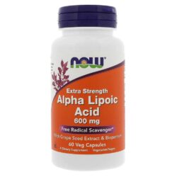 Now Foods Ácido Alfa Lipóico 600mg Extra Forte - 60 Cápsulas Vegetarianas