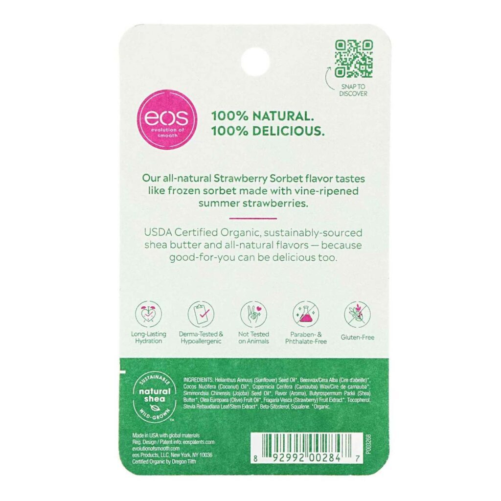 Lip Balm EOS Strawberry Sorbet 7g: Hidratação Intensa e Proteção Duradoura - Imagem 2