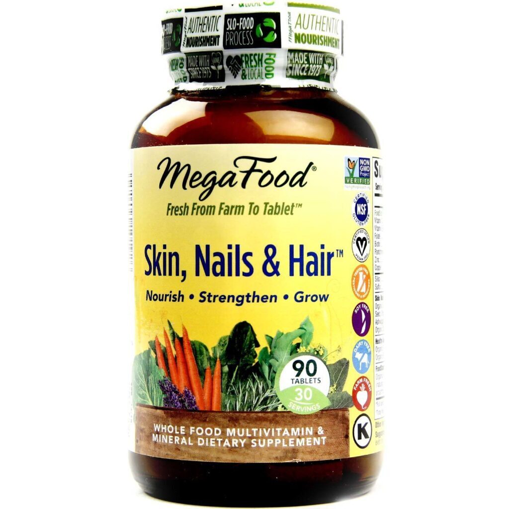 MegaFood Pele, Unhas e Cabelos - 90 Tabletes: Fortalecimento e Beleza Natural