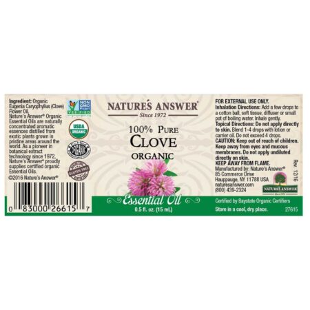 Nature's Answer, Óleo Essencial de Cravo Orgânico - 0,5 fl oz (15mL) - Image 6