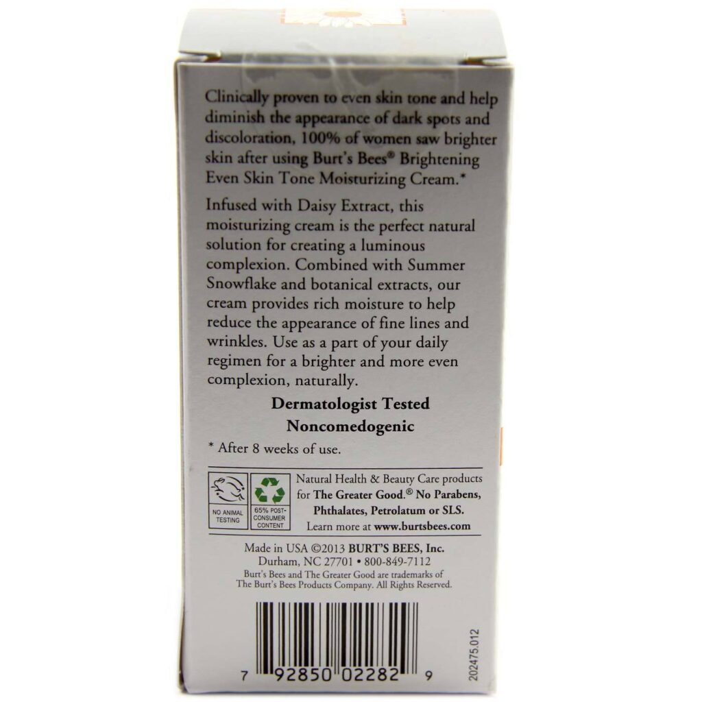 Burt's Bees Linha Brightening Creme Hidratante Pele 51g (75ml) - Imagem 3