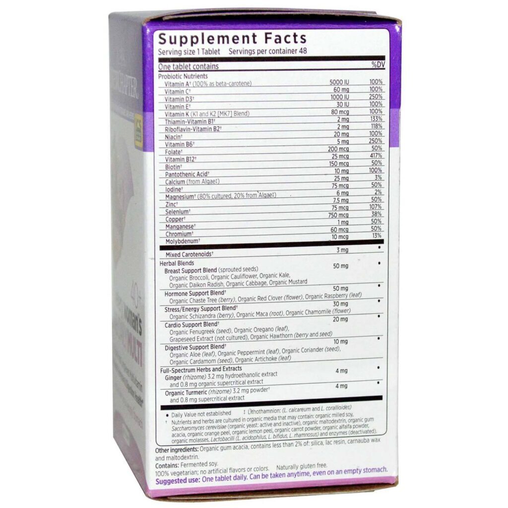 New Chapter Every Woman's 40+ One Daily - 24 Tabletes: Nutrição Essencial para Mulheres Acima de 40 Anos no Brasil - Imagem 2