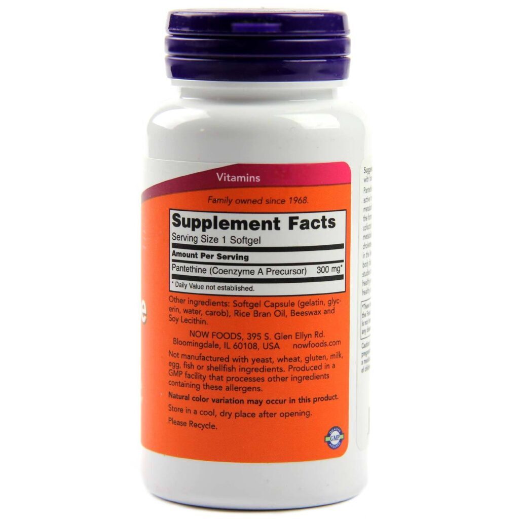 Now Foods Pantetina 300 mg - 60 Cápsulas em Gel: Saúde Metabólica e Energética no Brasil - Imagem 2