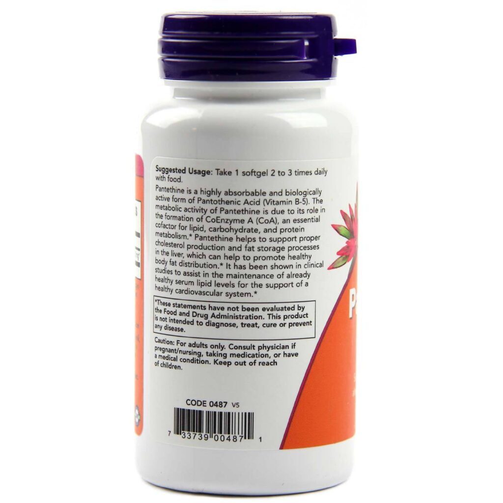 Now Foods Pantetina 300 mg - 60 Cápsulas em Gel: Saúde Metabólica e Energética no Brasil - Imagem 3