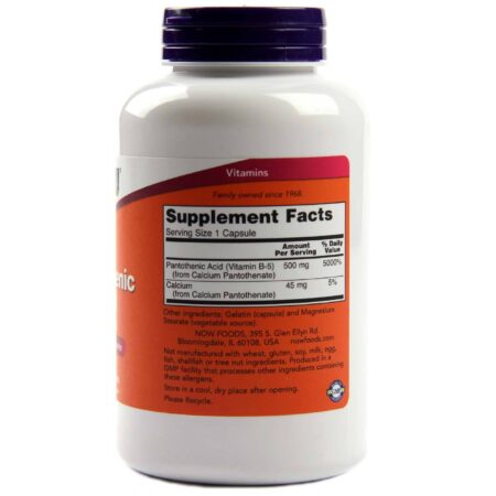 Now Foods, Ácido Pantotênico 500 mg - 250 Cápsulas - Image 2