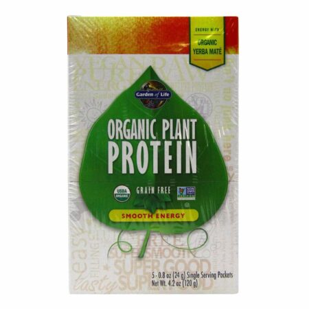 Garden of Life, Proteína Vegetal Orgânica, Energia Suave - 5 Pacotes - 24 g (Cada)