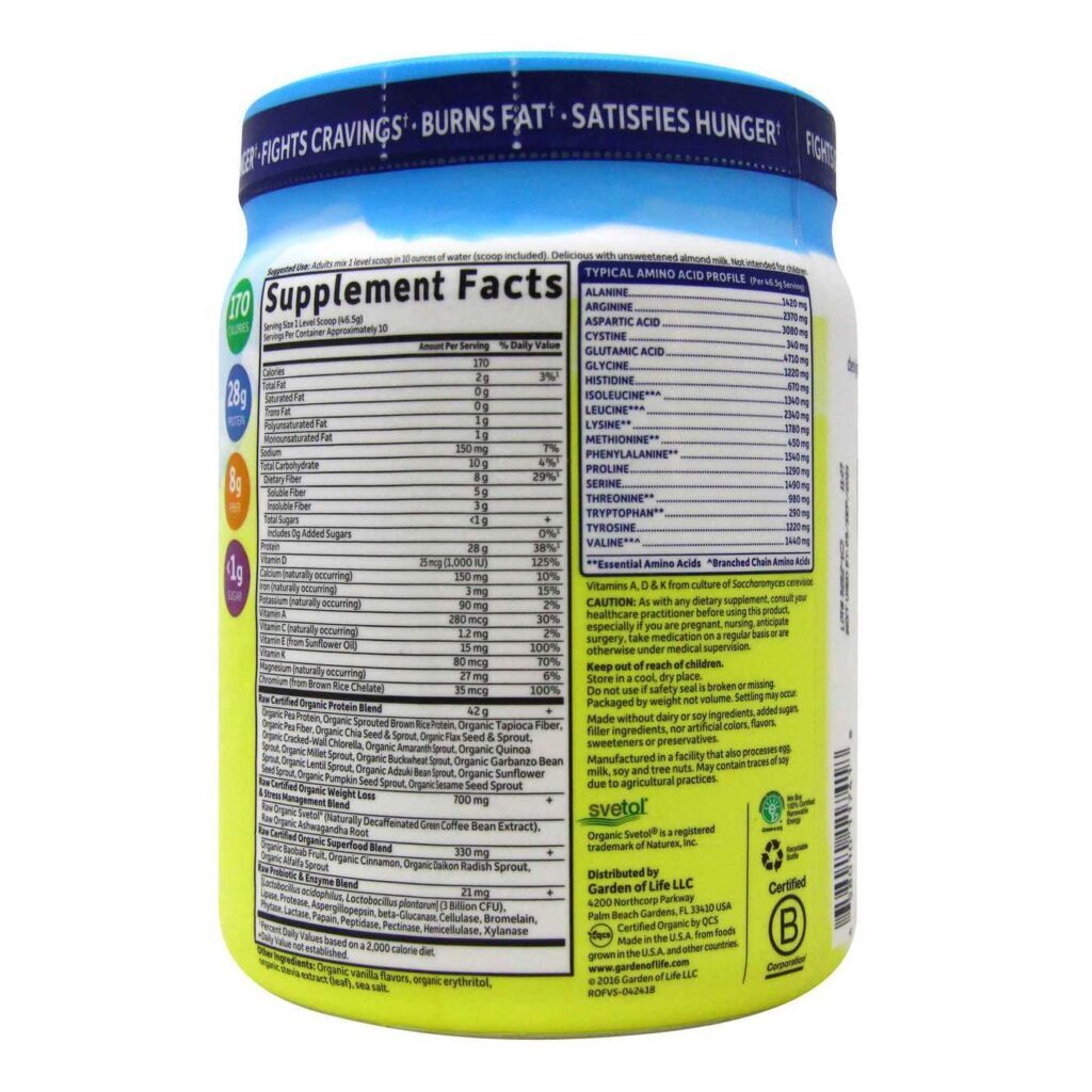 Garden of Life RAW Fit Proteína Vegetal Baunilha 420g - Energia e Recuperação Muscular - Imagem 2