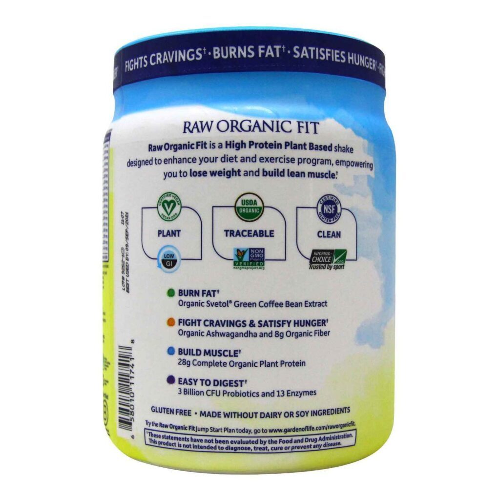 Garden of Life RAW Fit Proteína Vegetal Baunilha 420g - Energia e Recuperação Muscular - Imagem 3