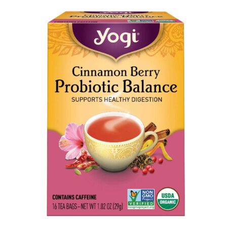 Yogi Tea Organic, Equilíbrio Probiótico da Especiaria com Canela - 16 Saquinhos de Chá