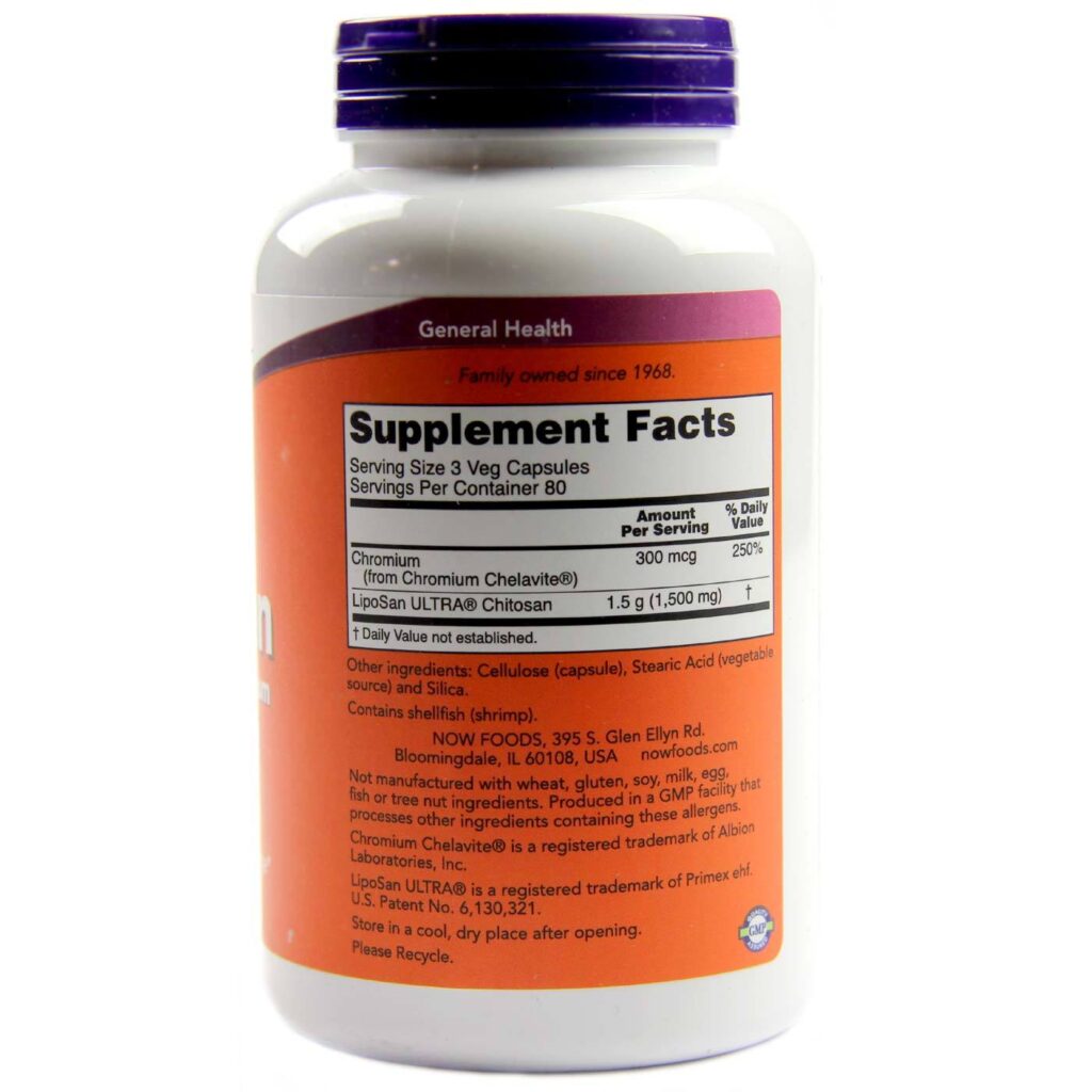 Now Foods Quitosana 500 mg com Cromo - 240 Cápsulas: Sua Aliada para Controle de Peso no Brasil - Imagem 2