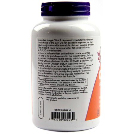 Now Foods, Quitosana 500 mg com Cromo - 240 Cápsulas - Image 3