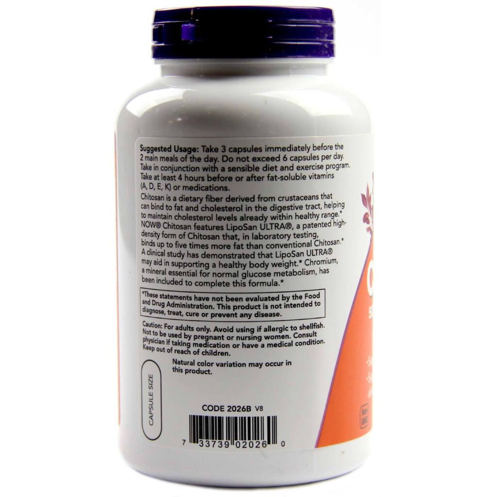 Now Foods Quitosana 500 mg com Cromo - 240 Cápsulas: Sua Aliada para Controle de Peso no Brasil - Imagem 3
