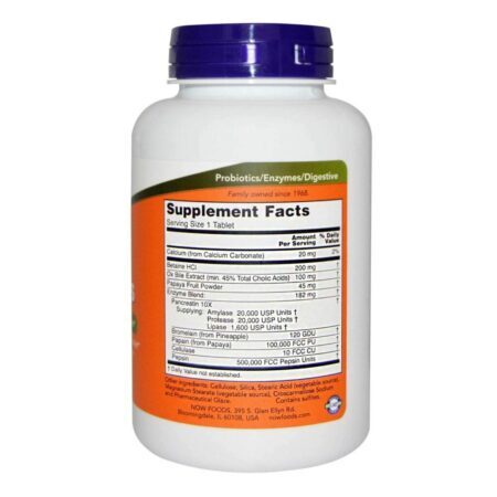 Now Foods Super Enzimas - 180 Tabletes: Suporte Digestivo Essencial - Imagem 2