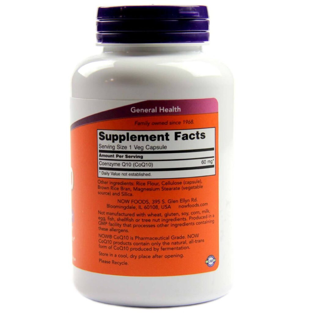 Now Foods CoQ10 60 mg - 180 Cápsulas Vegetarianas: Energia e Saúde Cardíaca - Imagem 2