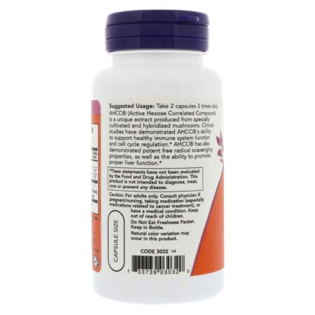 Now Foods, AHCC® 500 mg - 60 Cápsulas Vegetarianas - Image 3