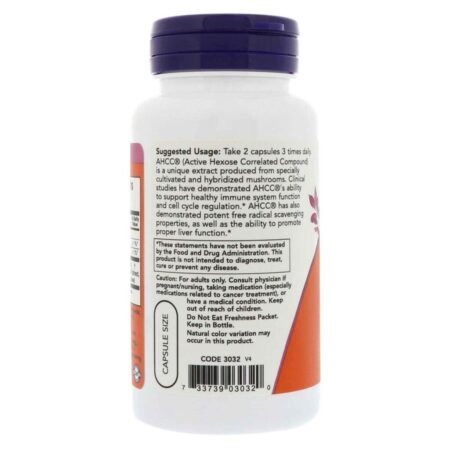 Now Foods AHCC® 500 mg - 60 Cápsulas Vegetarianas: Potencializador Imunológico Natural - Imagem 3