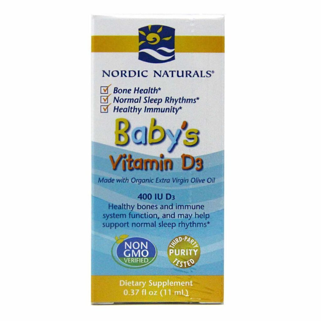 Nordic Naturals Baby's Vitamina D3 400 IU - Suplemento Essencial para Bebês - 11 ml