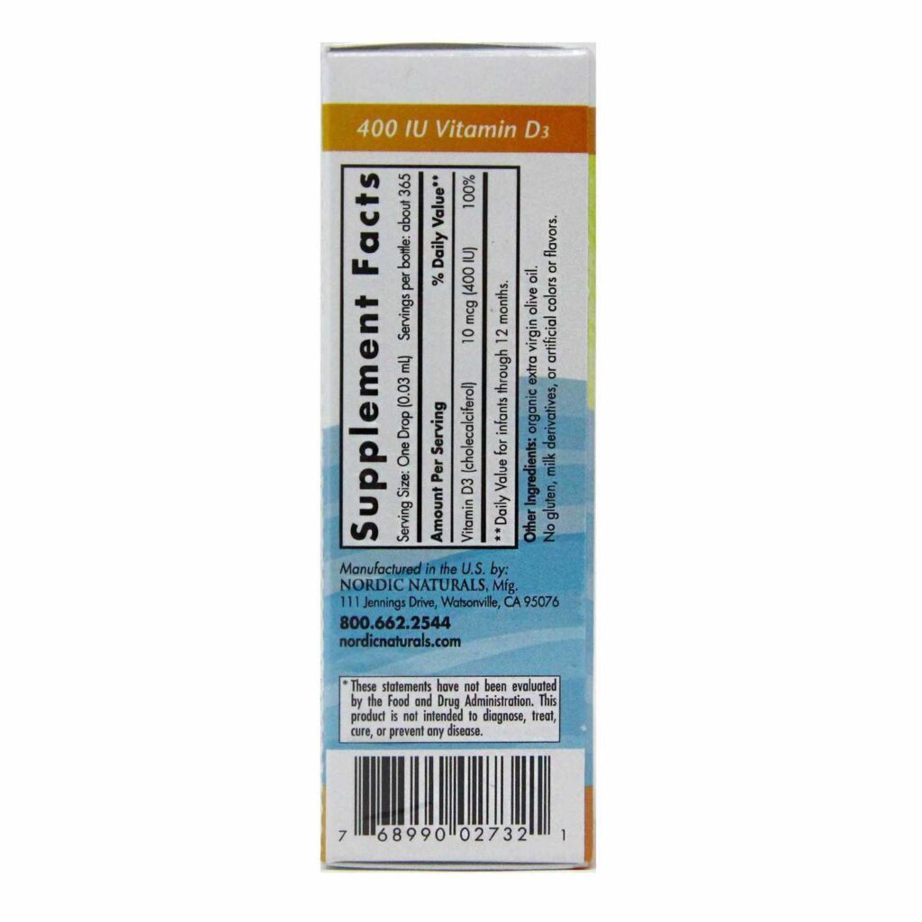 Nordic Naturals Baby's Vitamina D3 400 IU - Suplemento Essencial para Bebês - 11 ml - Imagem 2