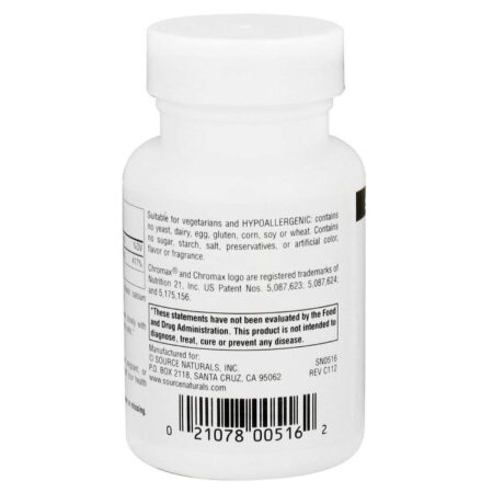 Source Naturals, Ultra Cromo - Picolinato 500 mcg - 120 Comprimidos - Image 3