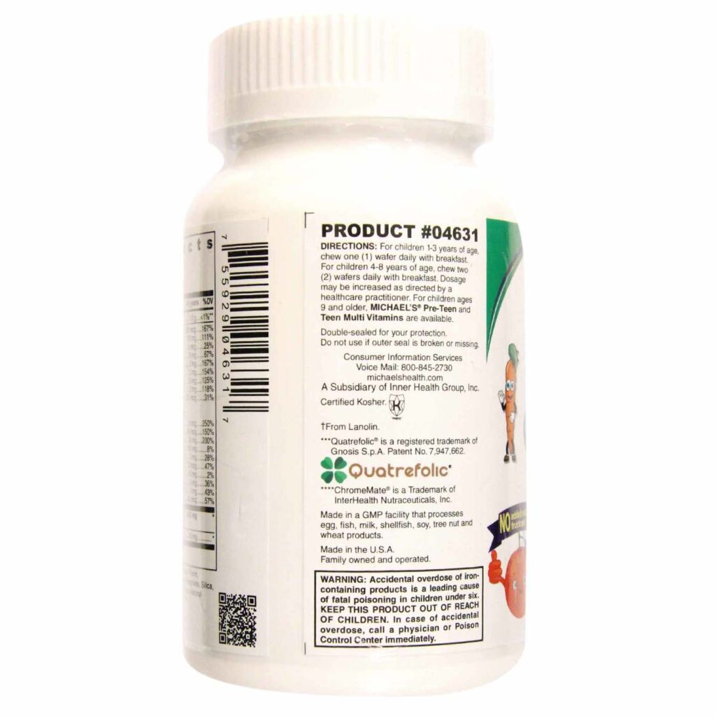Michael's Multivitamínico Infantil - 60 Pastilhas Mastigáveis para Crianças - Imagem 5