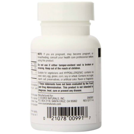 Source Naturals Extrato de semente de uva 100 mg 60 Tabletes - Image 3