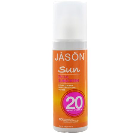 Jason Natural Cosmetics, Protetor Facial Amplo Espectro FPS 20 - 128 g (4,5 oz)