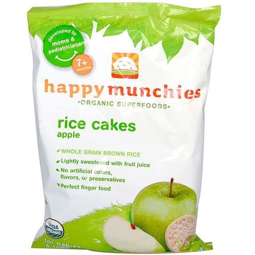 Happy Bebê Feliz Munchies Bolinhos de Arroz com Maçã 140g - Lanche Saudável para Crianças