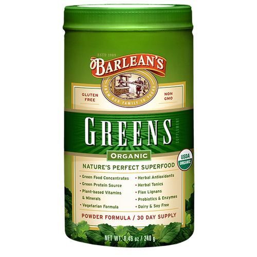 Barlean's Orgânico Óleo de Verde em Pó 264g - Nutrição Essencial
