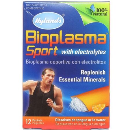 Hyland's, Bioplasma Desportiva com Eletrólitos, Sabor Laranja - 12 Pacotes