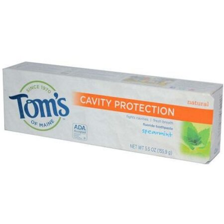 Tom's of Maine, Creme Dental Com Flúor Proteção Anti-Cáries, Hortelã - 155.9 g (5,5 oz)