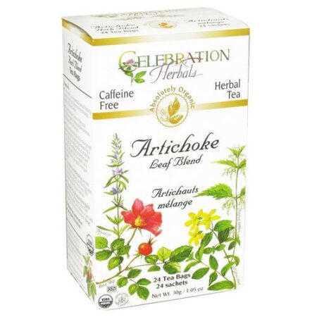 Celebration Herbals, Chá de Mistura de Folhas de Alcachofra Orgânica - 24 Saquinhos de Chá