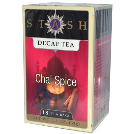 Stash Tea, Chai Spice Chá Descafeínado - 18 Saquinhos de Chá