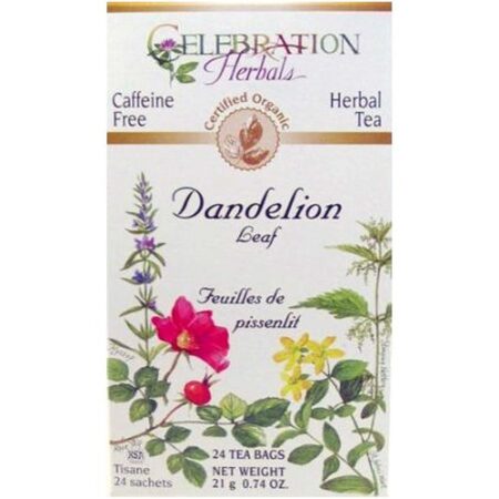 Celebration Herbals Herbal Tea, Chá Orgânico de Dente de Leão - 24 Saquinhos de Chá