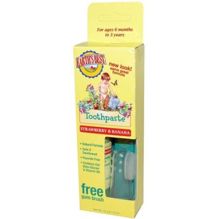 Earth's Best, Creme Dental Infantil, Sabor Morango e Banana - 45,4 g (1,6 oz)